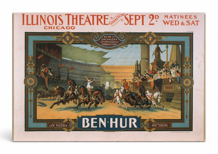 Ben-Hur Illinois Theatre Chicago 1899 - Vintage Theatre Poster Canvas Wall Art