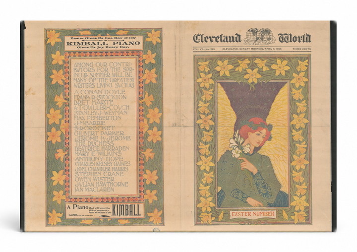 Cleveland World Easter Number 1900 - Art Nouveau Vintage Newspaper Cover Wall Art