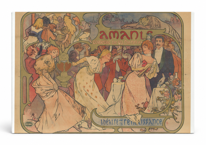 Amani Théâtre de la Renaissance 1890s - Art Nouveau Vintage Poster Wall Art