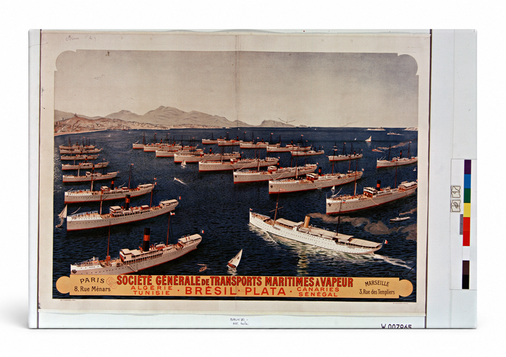 Société Générale de Transports Maritimes 1900s - Vintage Shipping Poster Wall Art