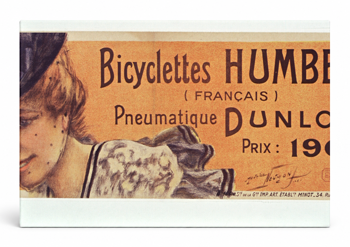 Bicyclettes Humber Dunlop 1890s French Bicycle Vintage Poster Wall Art