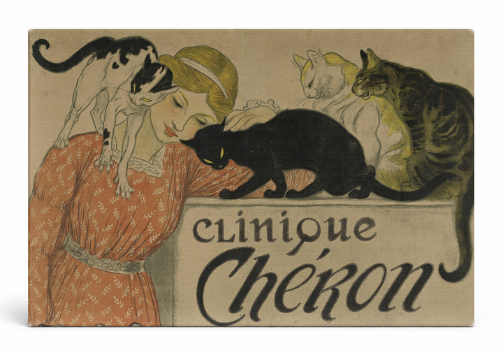 Clinique Chéron - Belle Époque Vintage Cat Poster Canvas Wall Art