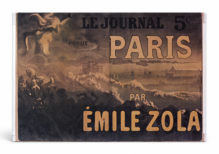 Le Journal Paris par Émile Zola 1898 - Belle Époque Vintage Poster Wall Art