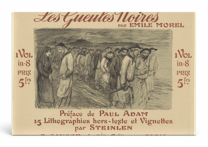 Les Gueules Noires 1905 - French Literary Vintage Poster Canvas Wall Art
