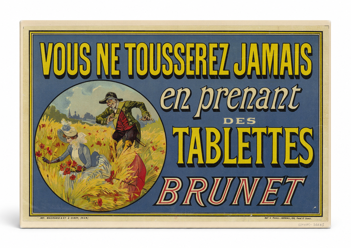 Tablettes Brunet Cough Remedy 1900s - Belle Époque Vintage Poster Wall Art