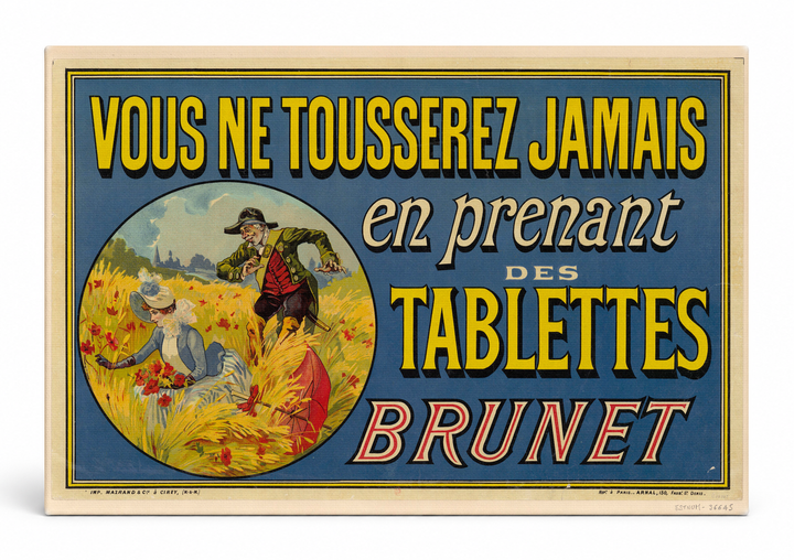 Tablettes Brunet French Cough Remedy 1900s - Belle Époque Vintage Poster Wall Art