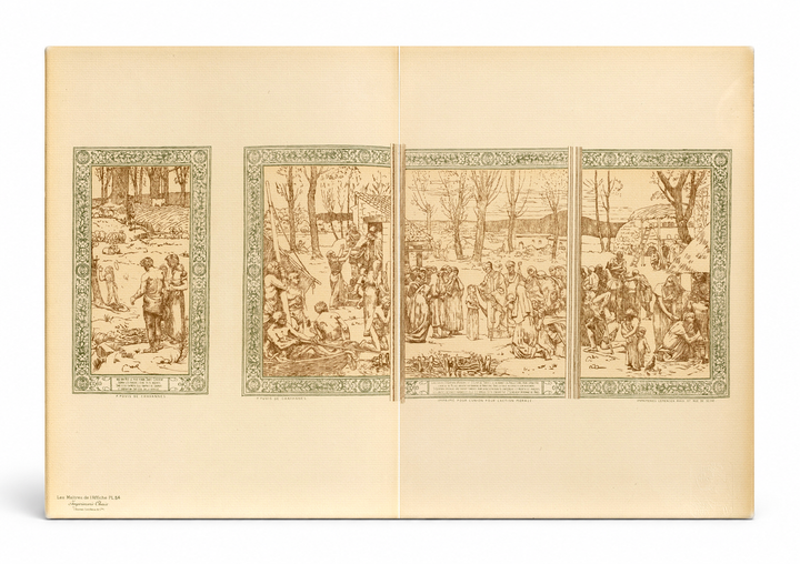 Les Mois ou Les Saisons 1896 - Victorian Narrative Lithograph Canvas Wall Art