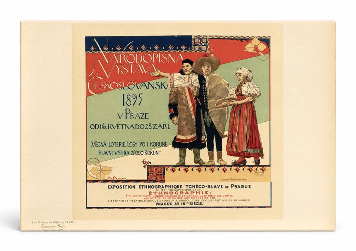 Národopisná Výstava Českoslovanská 1895 Prague Ethnographic Vintage Poster Wall Art