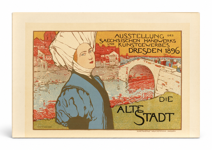 Die Alte Stadt Dresden 1896 Exhibition - Art Nouveau Vintage Poster Wall Art