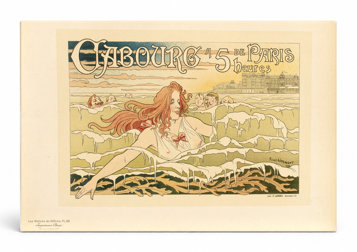 Cabourg 5 Hours from Paris 1896 - Art Nouveau Vintage Travel Poster Wall Art