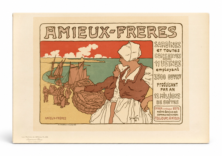 Amieux Freres Sardines 1900 - Belle Epoque Vintage Poster Wall Art