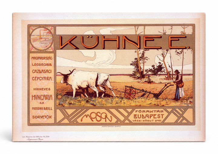 Kühne E. Budapest Agricultural Machinery 1890s Vintage Poster Wall Art