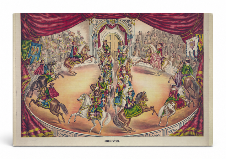 Grand Entree Circus 1870s - Victorian Lithograph Vintage Poster Wall Art