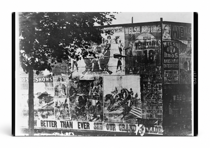 Welsh Brothers Shows Circus Billboard 1900s - Vintage Advertising Poster Canvas Wall Art