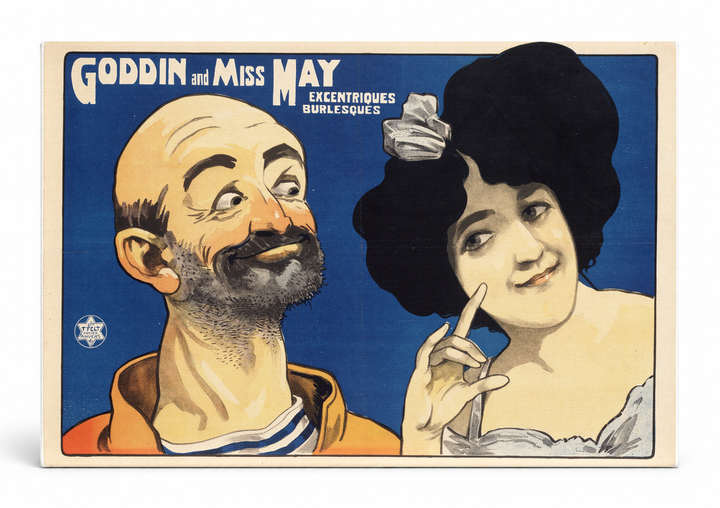 Goddin and Miss May Excentriques Burlesques - Vintage Theatre Poster Canvas Wall Art