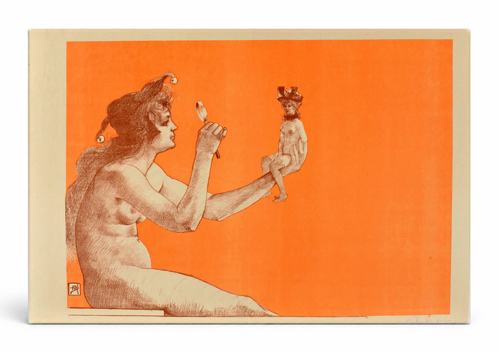 Jester Nude with Imp Figure 1890s - Belle Époque Vintage Poster Wall Art