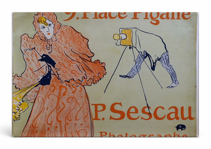 P. Sescau Photographe 1894 - Belle Époque Vintage Poster Canvas Wall Art