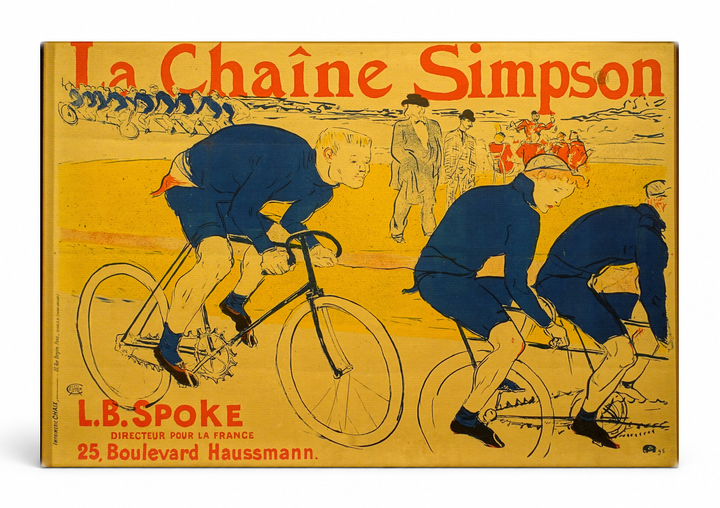 La Chaîne Simpson 1896 - Vintage Bicycle Racing Poster Canvas Wall Art