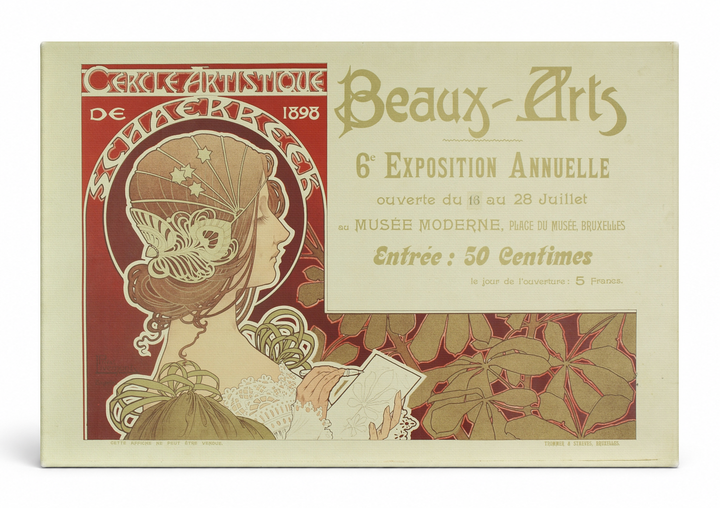 Cercle Artistique de Schaerbeek 1898 Beaux-Arts - Art Nouveau Vintage Poster Wall Art