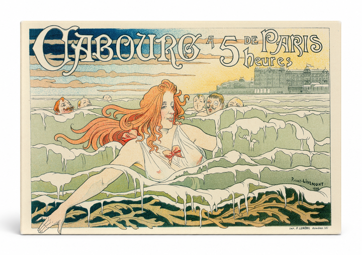 Cabourg à 5 Heures de Paris 1896 - Art Nouveau Vintage Poster Wall Art
