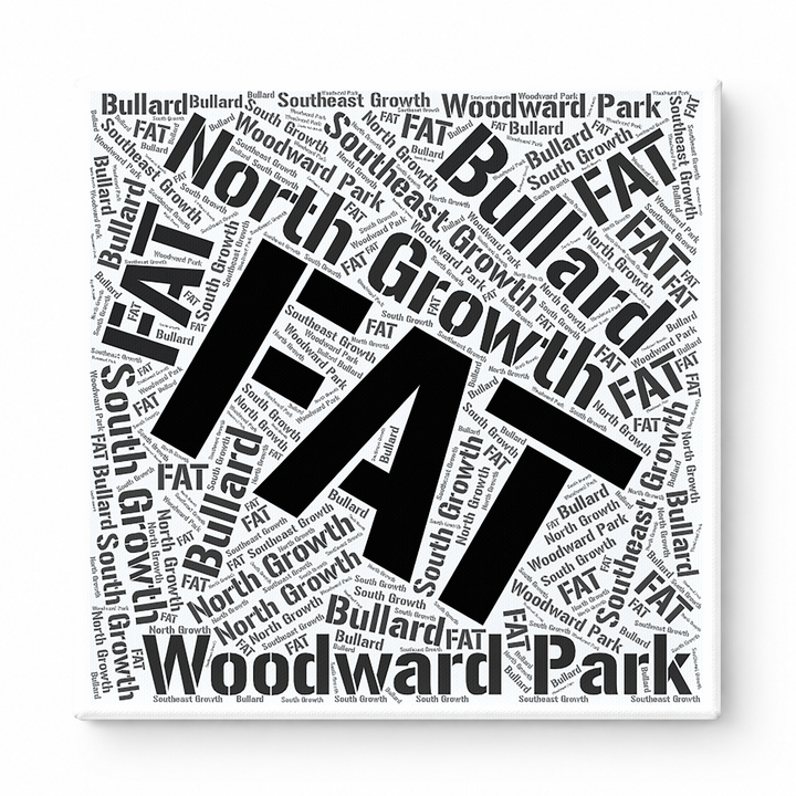 Fresno Neighborhoods Word Art — Black
