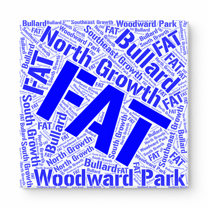 Fresno Neighborhoods Word Art — Blue