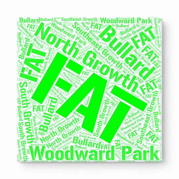 Fresno Neighborhoods Word Art — Green