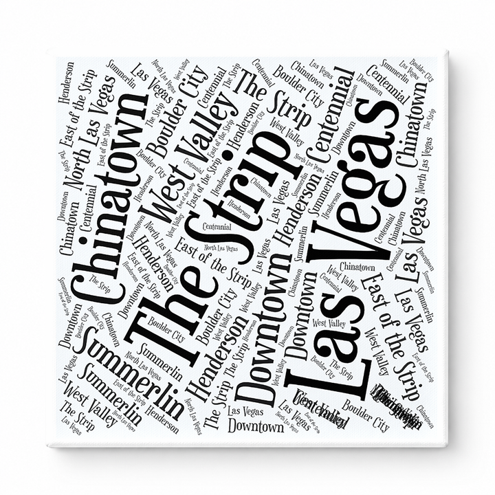 Las Vegas Neighborhoods Word Art — Black