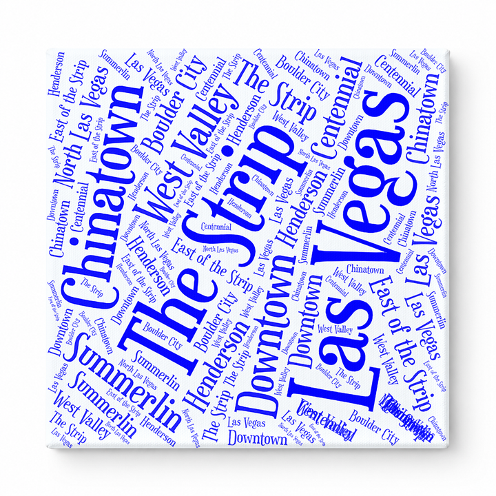 Las Vegas Neighborhoods Word Art — Blue