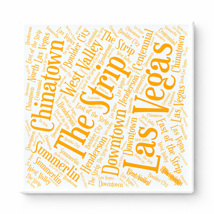 Las Vegas Neighborhoods Word Art — Orange