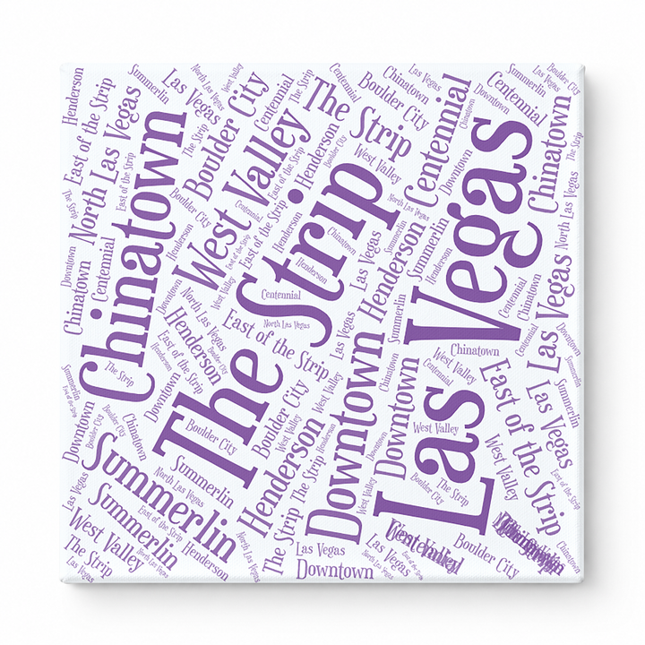 Las Vegas Neighborhoods Word Art — Purple