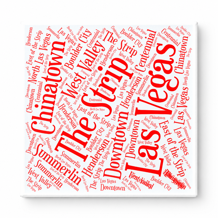 Las Vegas Neighborhoods Word Art — Red