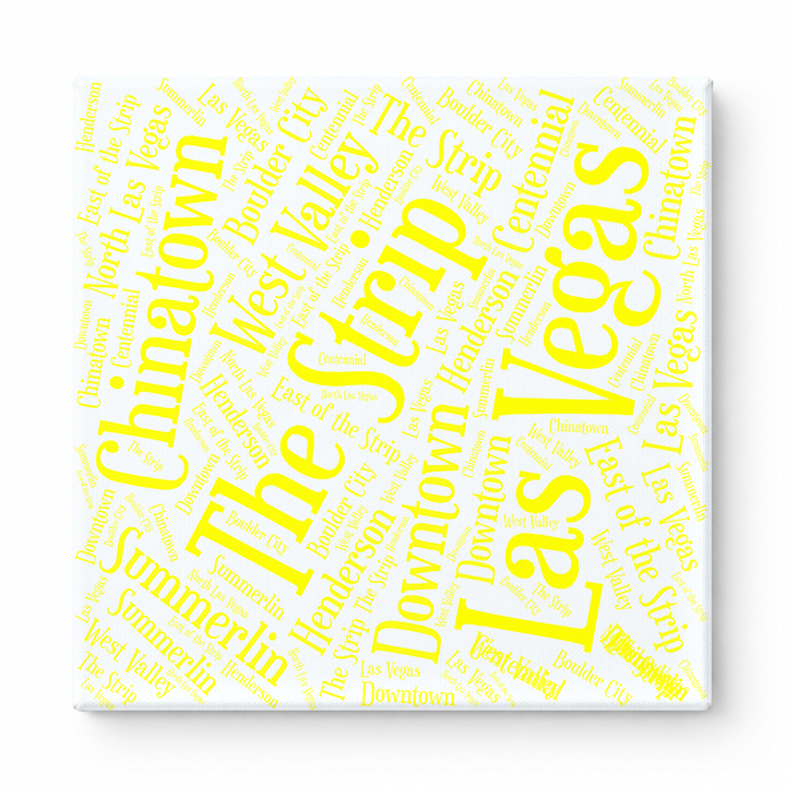 Las Vegas Neighborhoods Word Art — Yellow