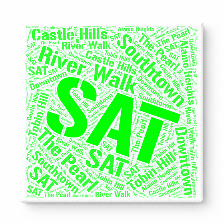 San Antonio Neighborhoods Word Art — Green
