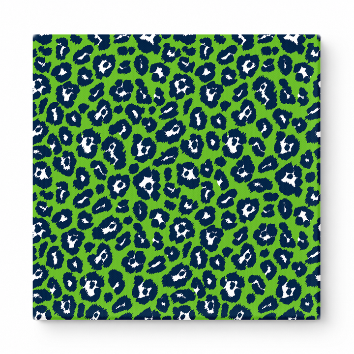 Lime Green & Navy Leopard — National Football Teams