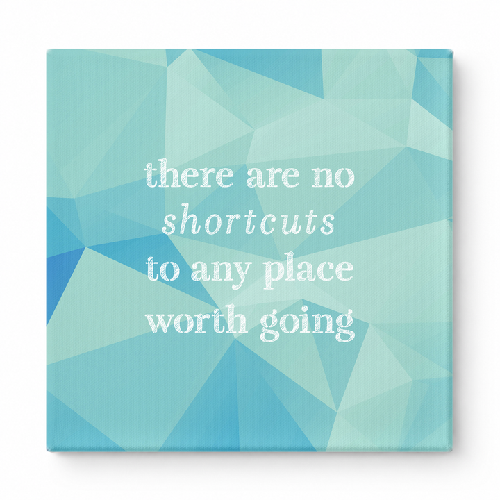 There Are No Shortcuts to Any Place Worth Going — Distressed Chalkboard