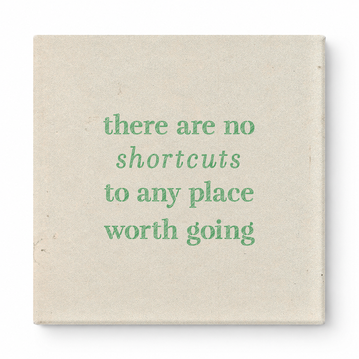 There Are No Shortcuts to Any Place Worth Going — Distressed Chalkboard