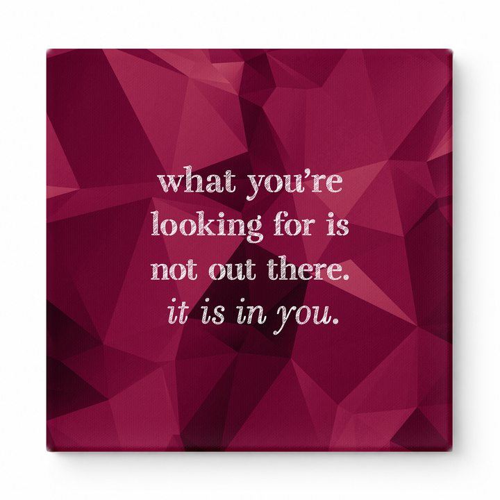 What You're Looking for Is Not Out There. It Is in You — Geometric Faceted Crystal