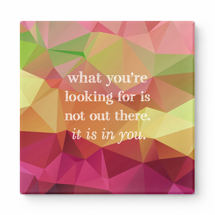 What You're Looking for Is Not Out There. It Is in You — Geometric Faceted Crystal