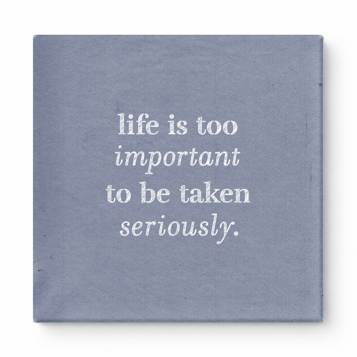 Life Is Too Important to Be Taken Seriously — Distressed Chalkboard