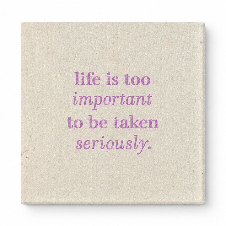 Life Is Too Important to Be Taken Seriously — Distressed Chalkboard