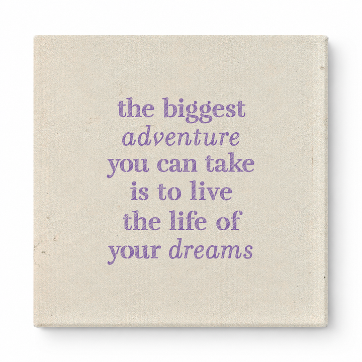 The Biggest Adventure You Can Take Is to Live the Life of Your Dreams — Distressed Chalkboard