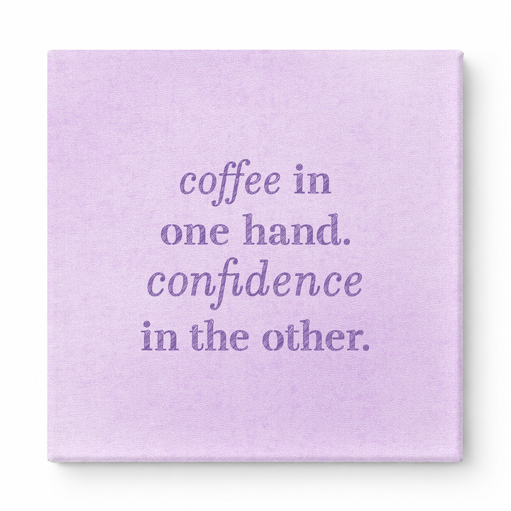 Coffee in One Hand. Confidence in the Other — Geometric Polygon Mosaic