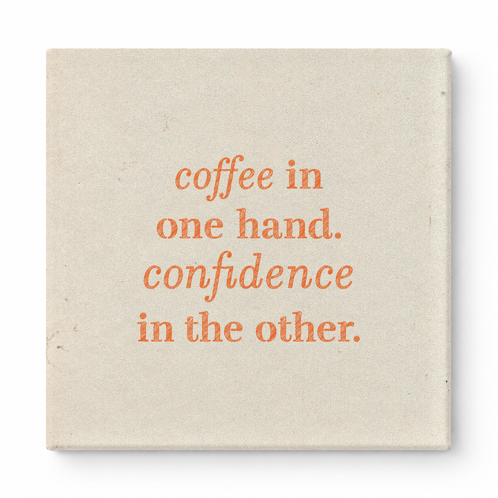 Coffee in One Hand. Confidence in the Other — Geometric Polygon Mosaic