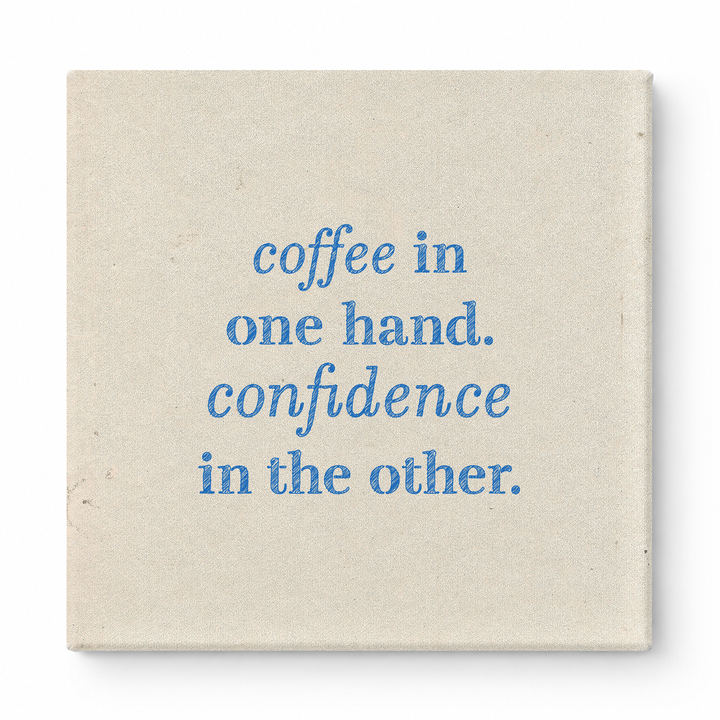 Coffee in One Hand. Confidence in the Other — Geometric Polygon Mosaic