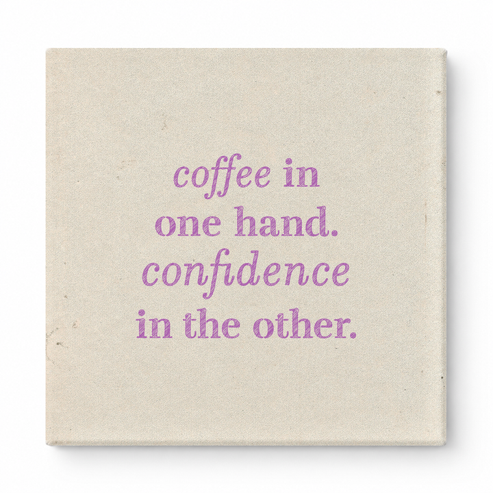 Coffee in One Hand. Confidence in the Other — Geometric Polygon Mosaic