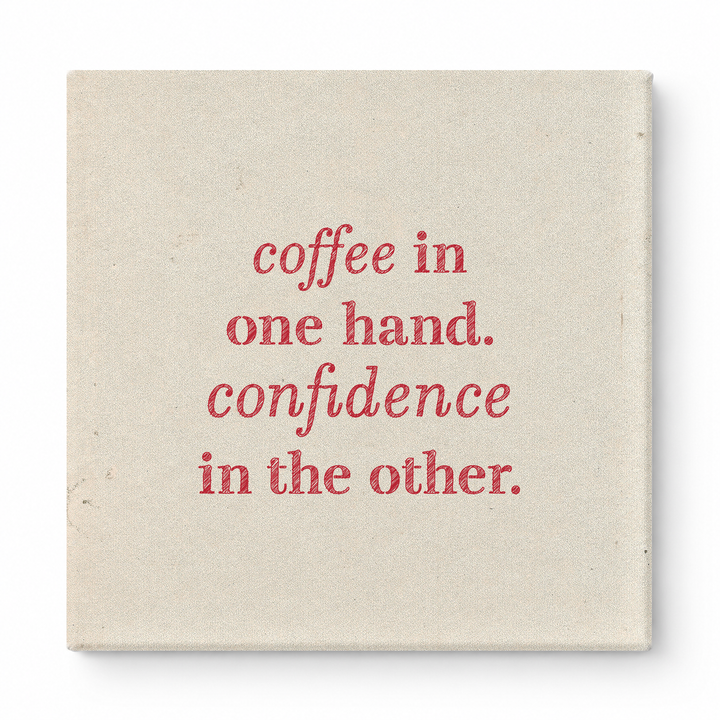 Coffee in One Hand. Confidence in the Other — Geometric Polygon Mosaic