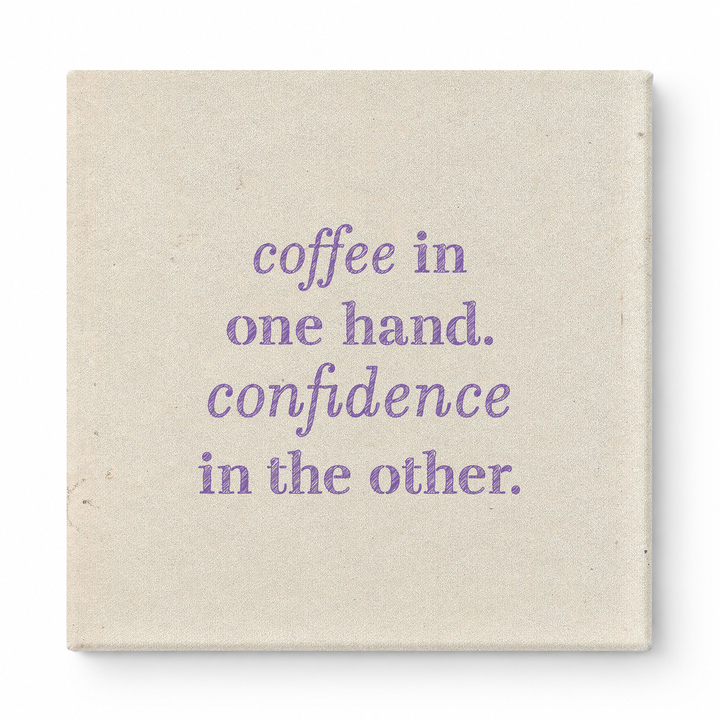 Coffee in One Hand. Confidence in the Other — Geometric Polygon Mosaic
