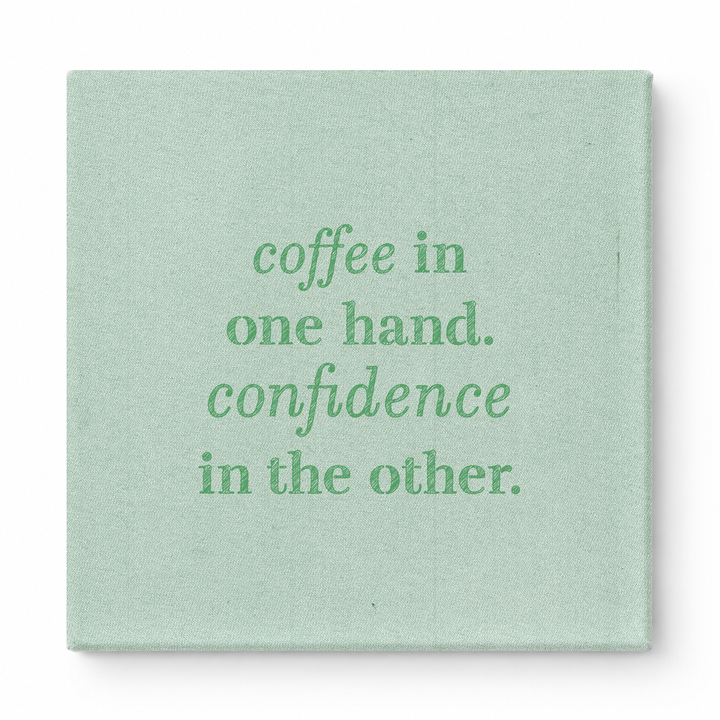 Coffee in One Hand. Confidence in the Other — Geometric Polygon Mosaic
