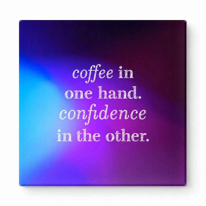 Coffee in One Hand. Confidence in the Other — Geometric Polygon Mosaic